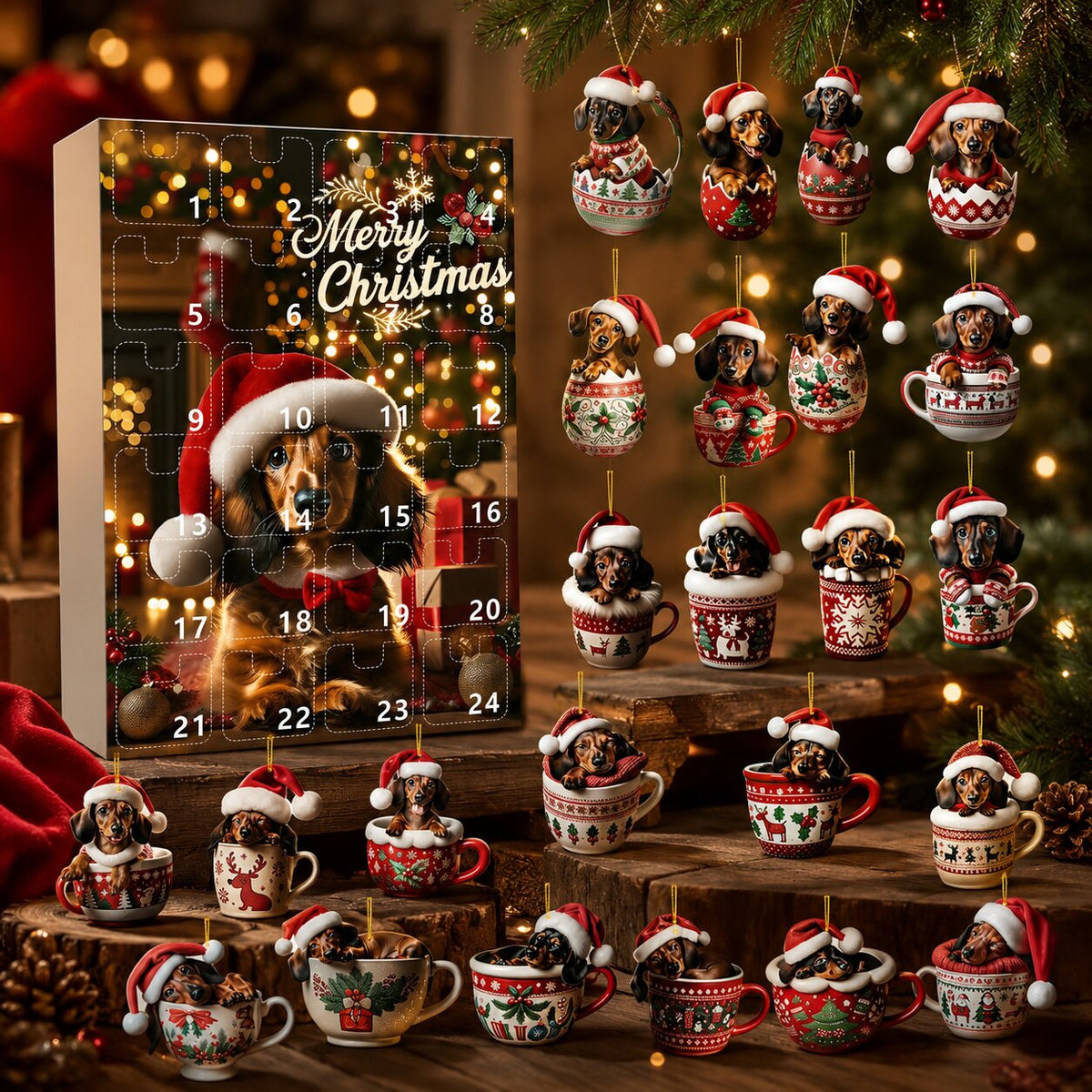 Dachshund Advent Calendar with 24 Dog-Themed Surprises