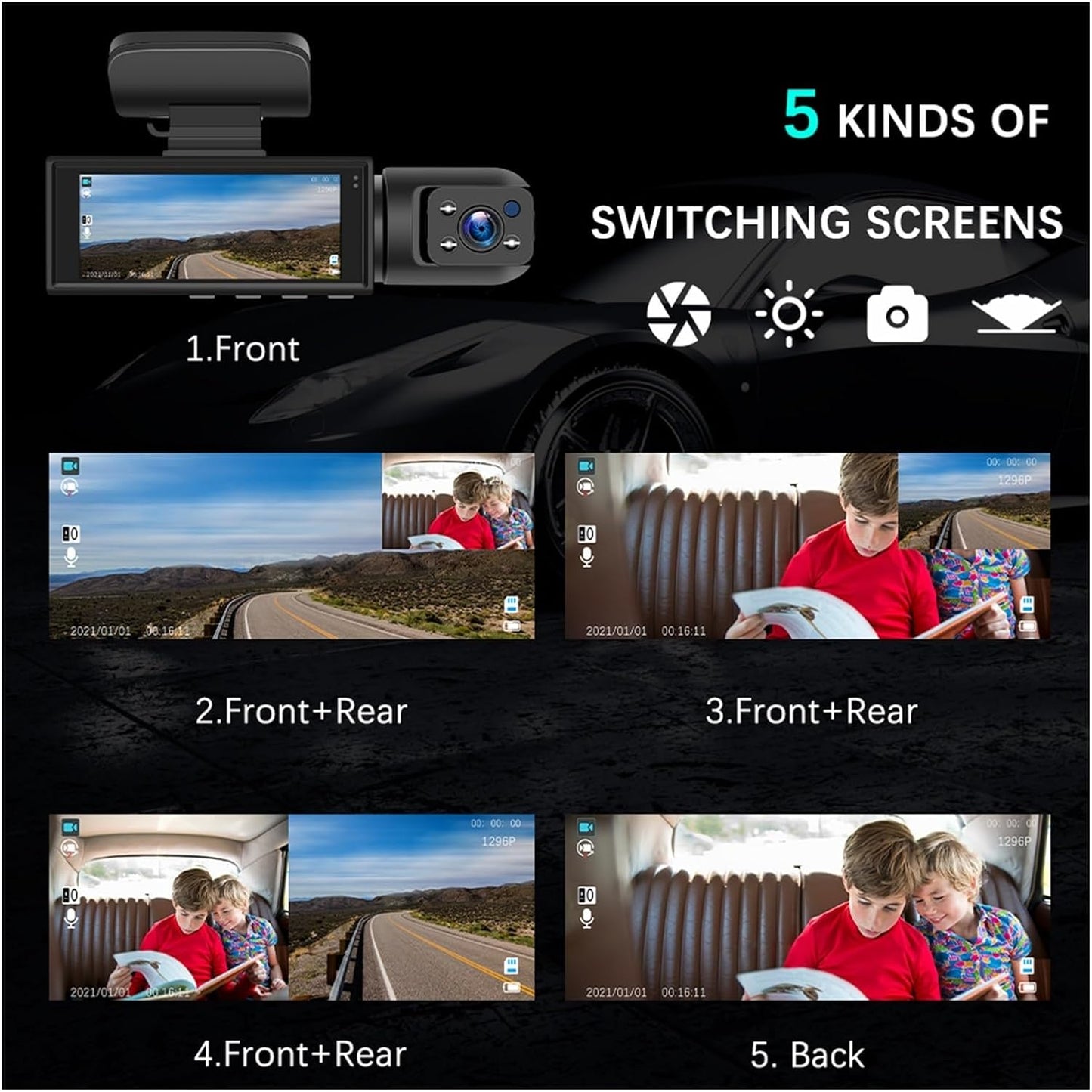 Dashcam Pro™ Full HD 1080P | Dual Lens, Safety and Crystal Clear Images