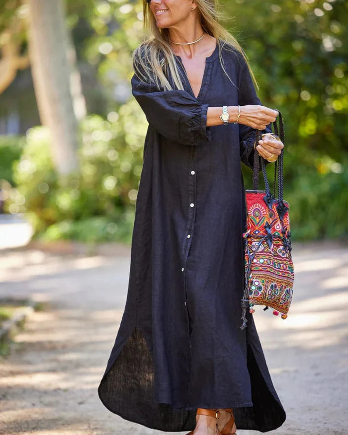 Image of Dawn | Women's Button-Down Maxi Dress