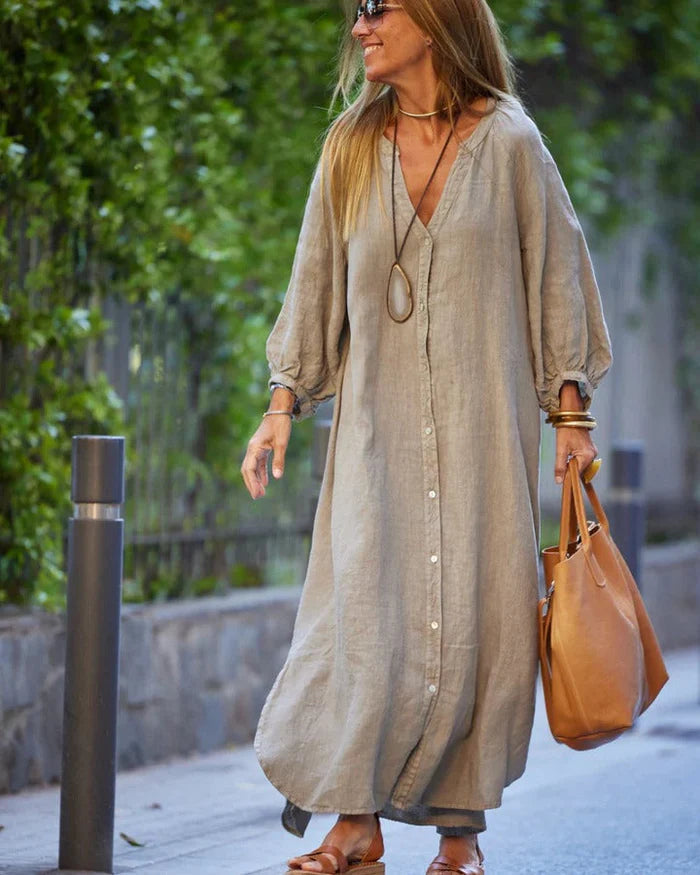 Image of Dawn | Women's Button-Down Maxi Dress