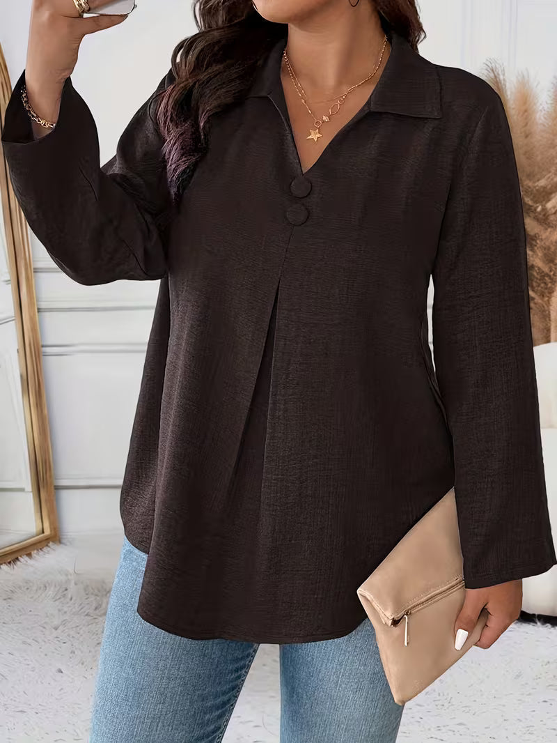 Image of Deborah | Women's Long Sleeve Button Front Blouse
