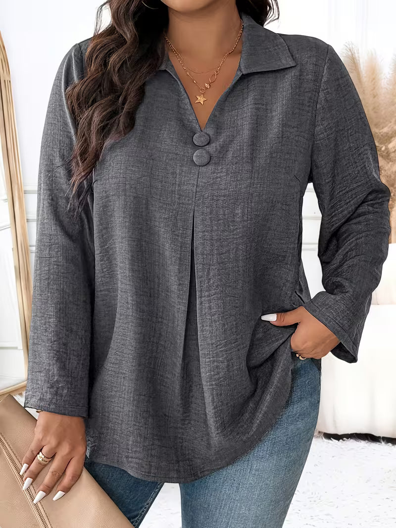 Image of Deborah | Women's Long Sleeve Button Front Blouse