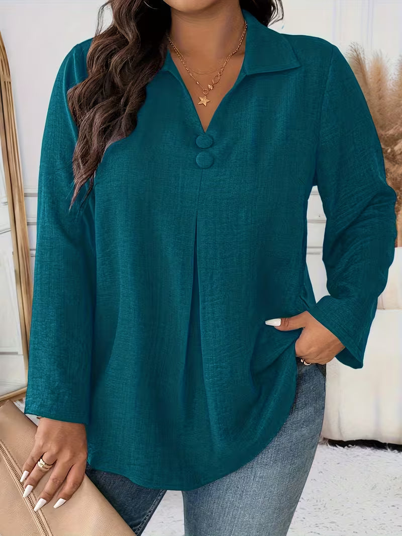 Image of Deborah | Women's Long Sleeve Button Front Blouse