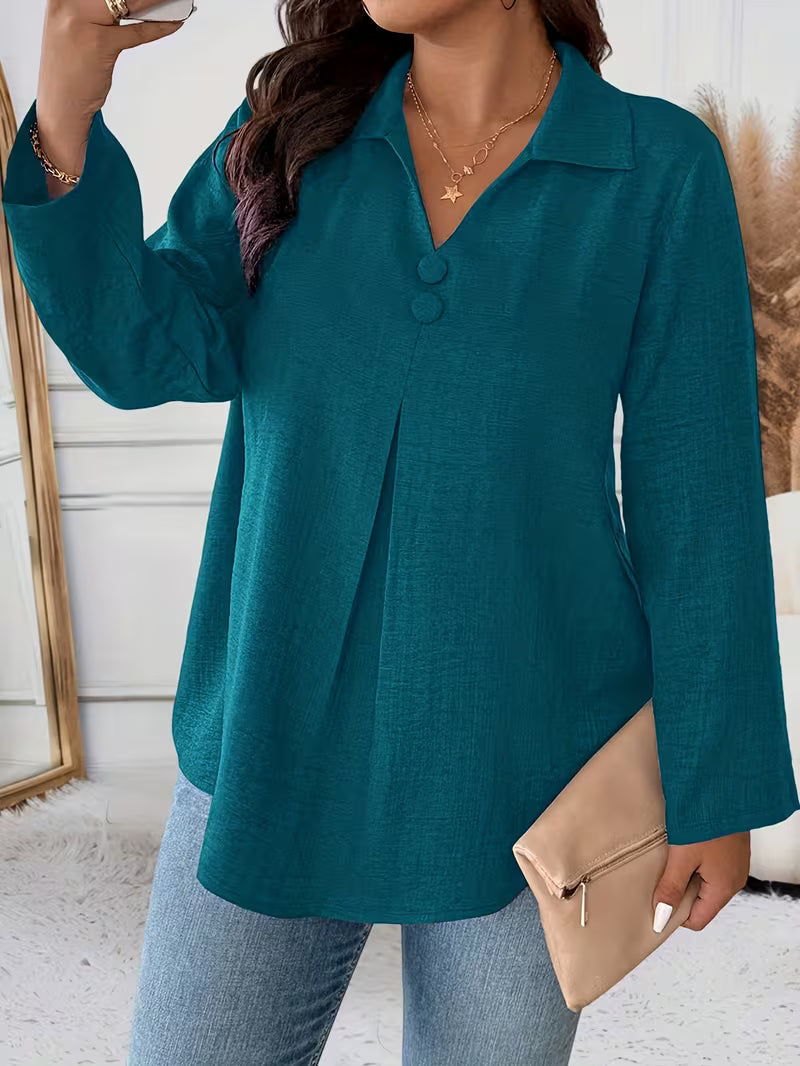 Image of Deborah | Women's Long Sleeve Button Front Blouse