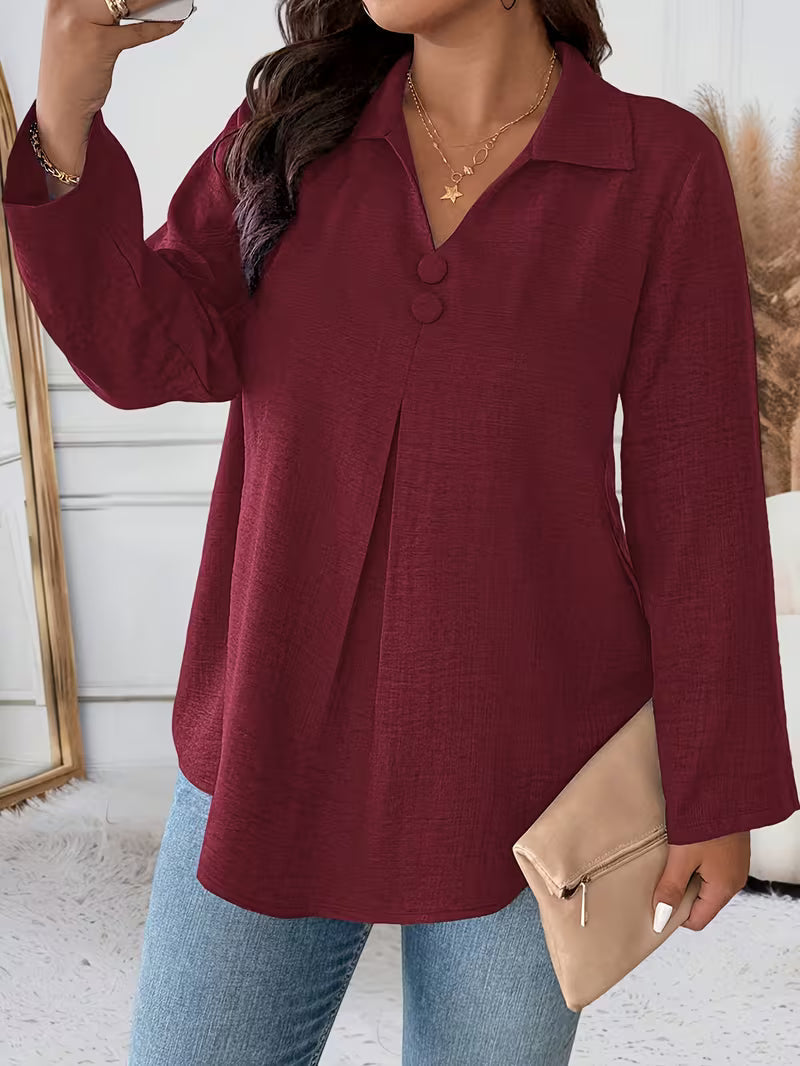 Image of Deborah | Women's Long Sleeve Button Front Blouse