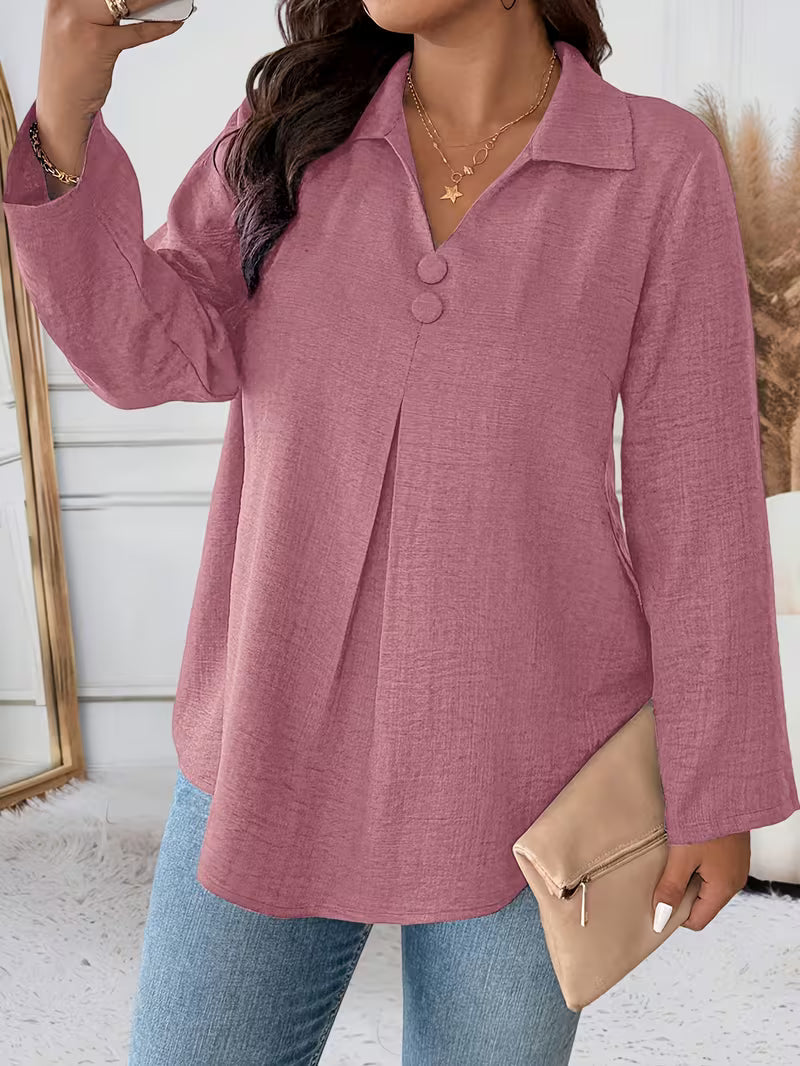 Image of Deborah | Women's Long Sleeve Button Front Blouse