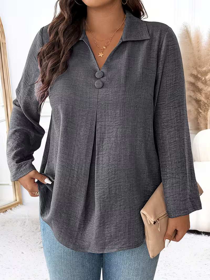 Image of Deborah | Women's Long Sleeve Button Front Blouse