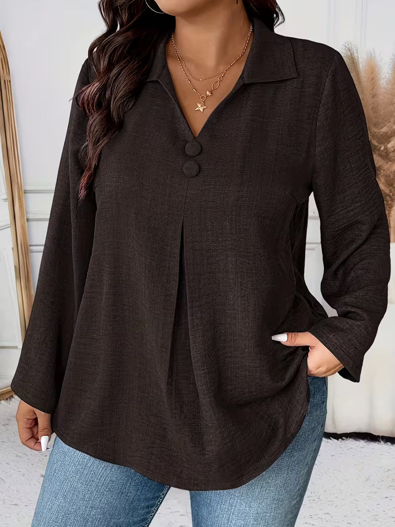 Image of Deborah | Women's Long Sleeve Button Front Blouse