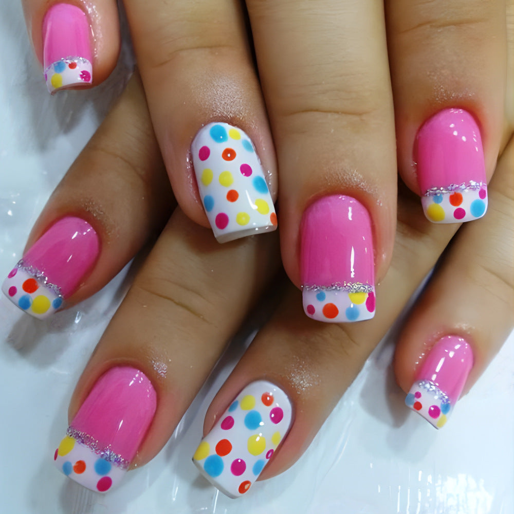 Decorative Dot Pattern Press-On Nails