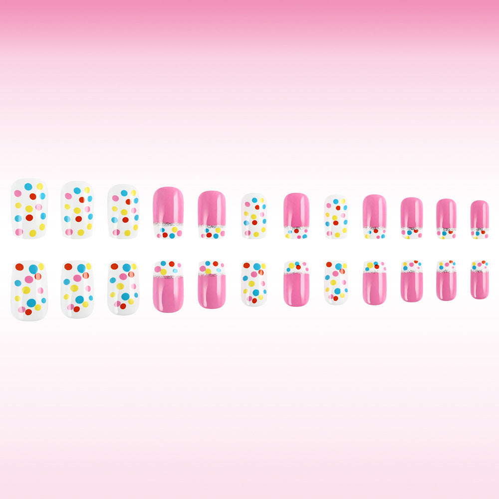 Decorative Dot Pattern Press-On Nails