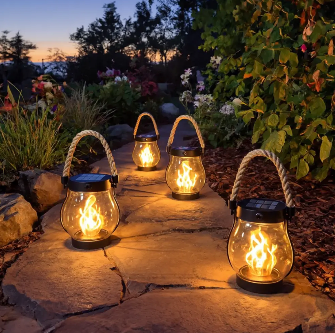 Decorative Solar Flame Lamp for Cozy Outdoor Lighting