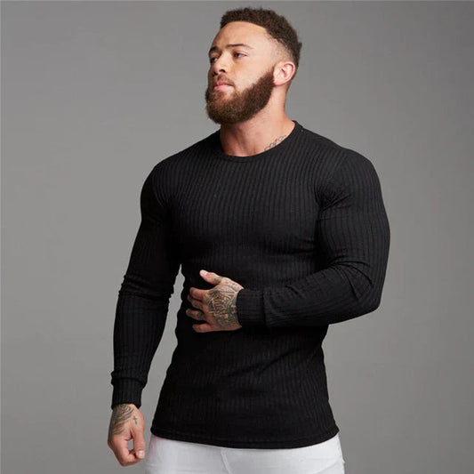 Image of Derrick | Men's Long Sleeve Ribbed Sweater