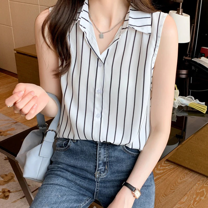 Image of Destiny | Women's Sleeveless Button-Down Blouse