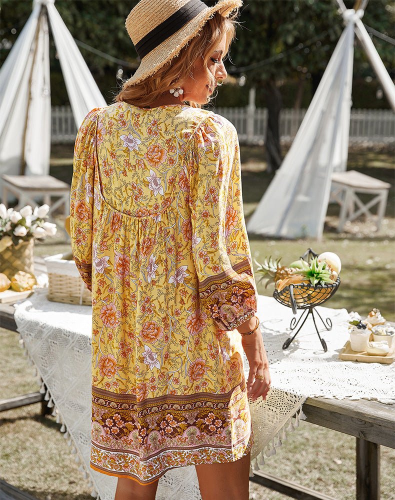 Image of Destiny | Women's V-Neck Mini Floral Dress