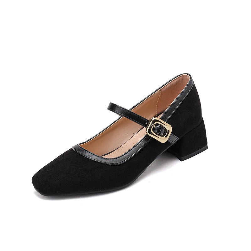 Image of Dianna | Women's Square Toe Block Heel Mary Jane Shoes
