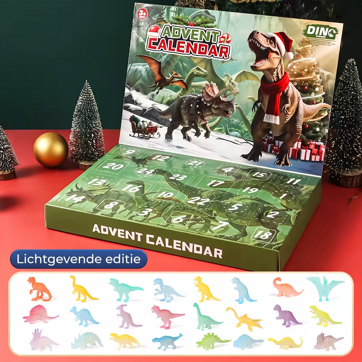 Dinosaur Advent Calendar - 24 Dinosaur Figures Christmas Countdown