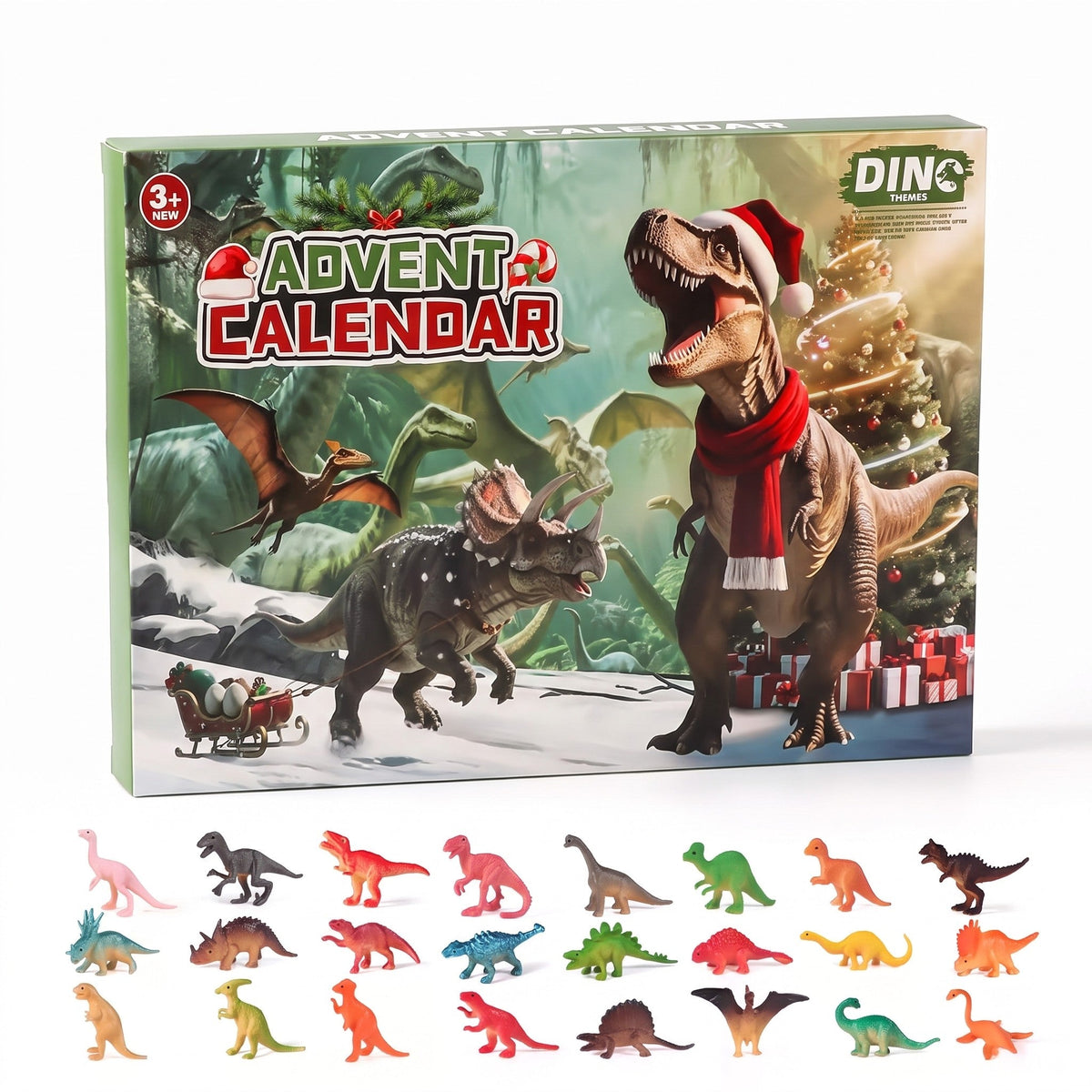 Dinosaur Advent Calendar - 24 Dinosaur Figures Christmas Countdown