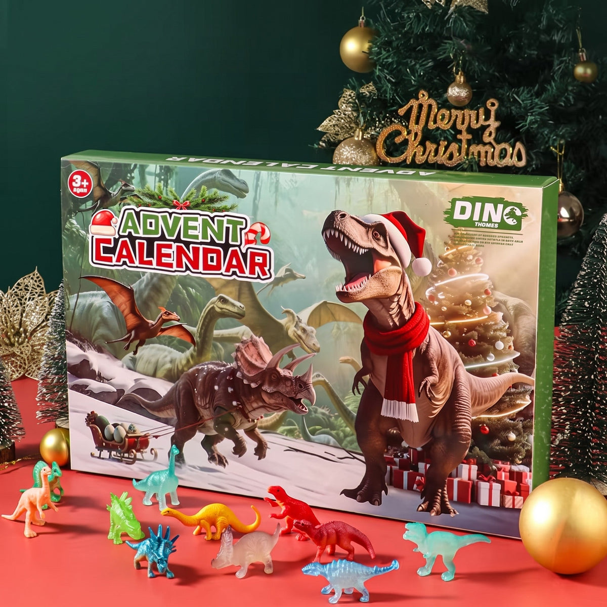 Dinosaur Advent Calendar - 24 Dinosaur Figures Christmas Countdown