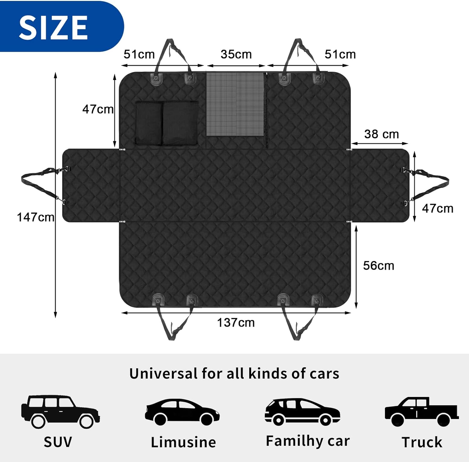 Dog Blanket Car | Waterproof & Non-Slip | With Side Protection