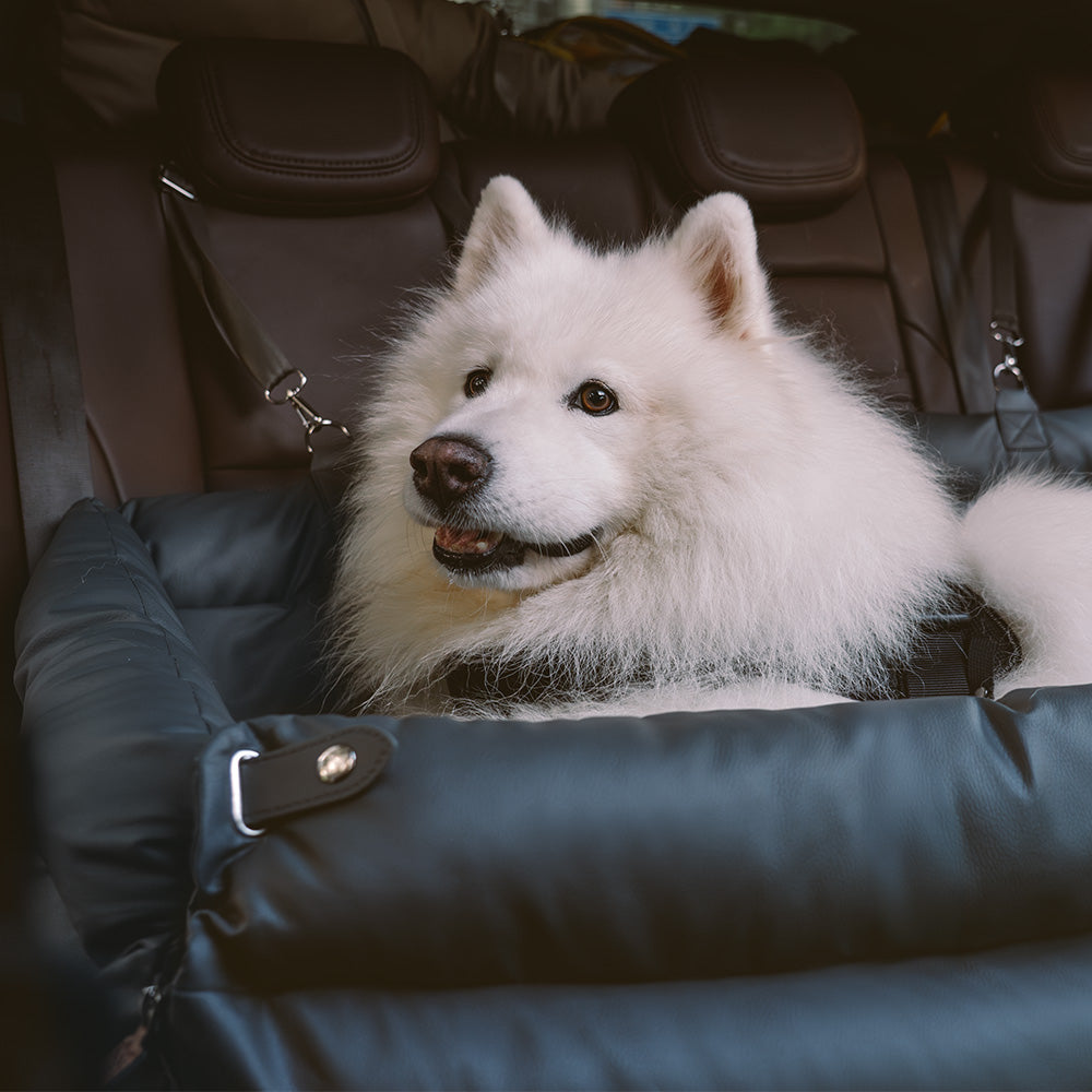 Dog Car Seat Bed Made of Faux Leather - Protection and Comfort