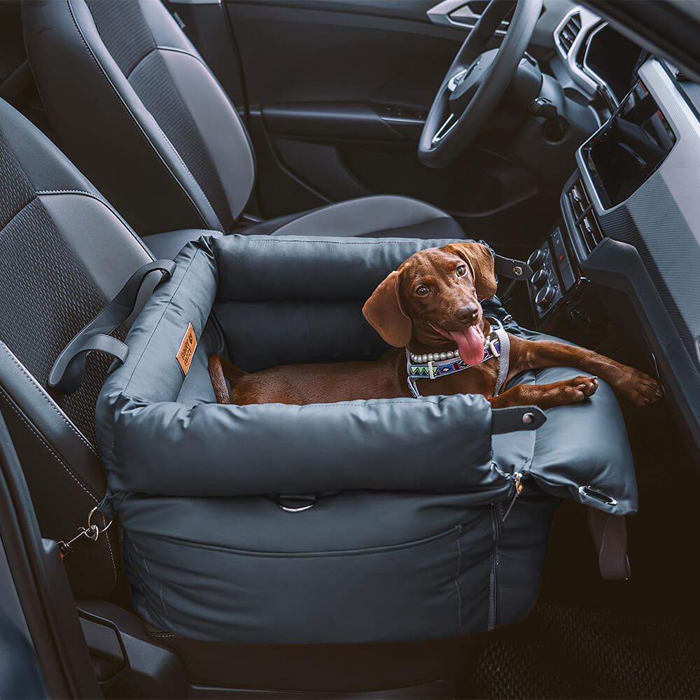 Dog Car Seat Bed Made of Faux Leather - Protection and Comfort