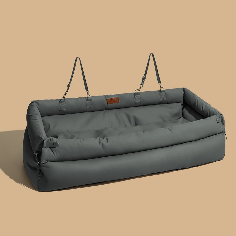 Dog Car Seat Bed Made of Faux Leather - Protection and Comfort