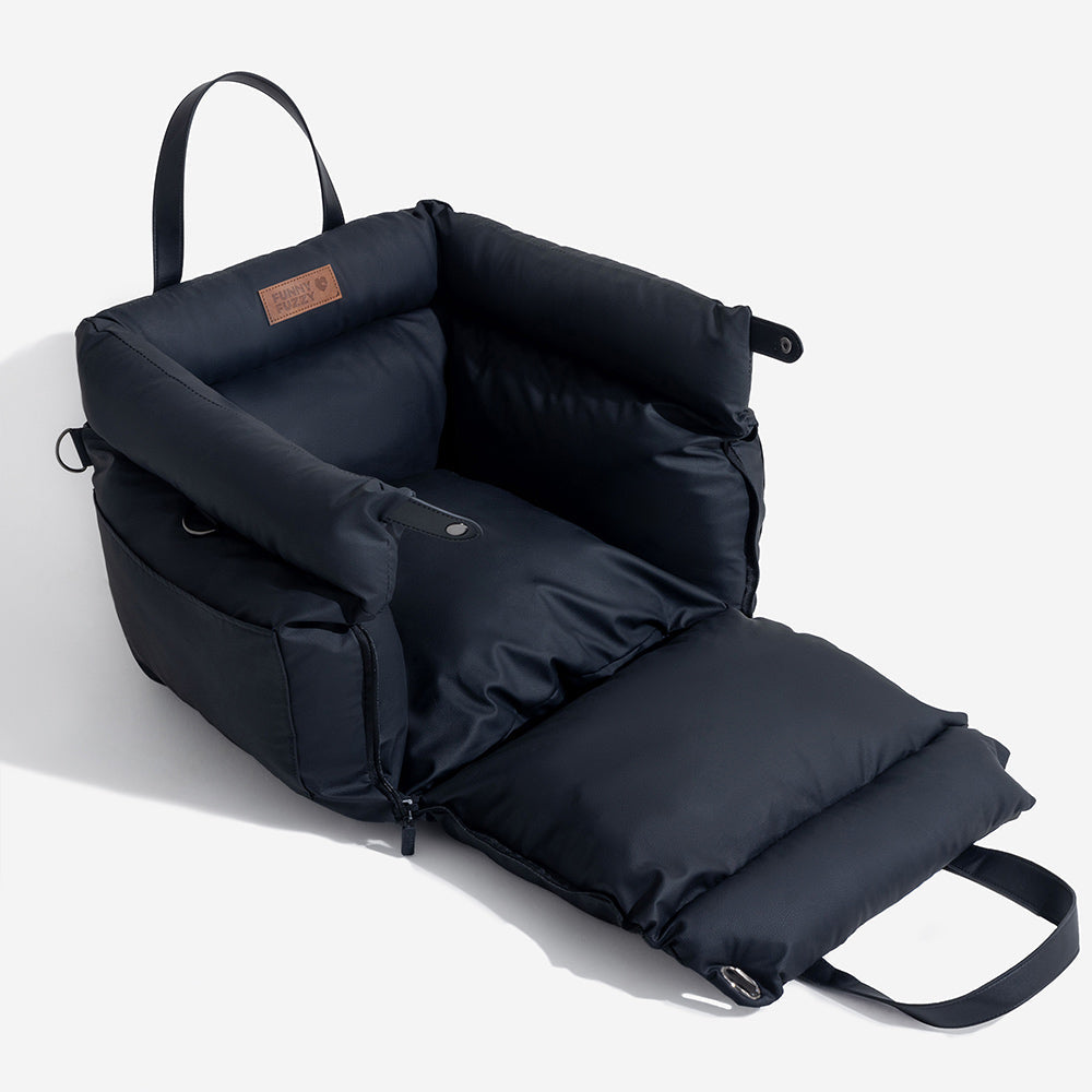 Dog Car Seat Bed Made of Faux Leather - Protection and Comfort
