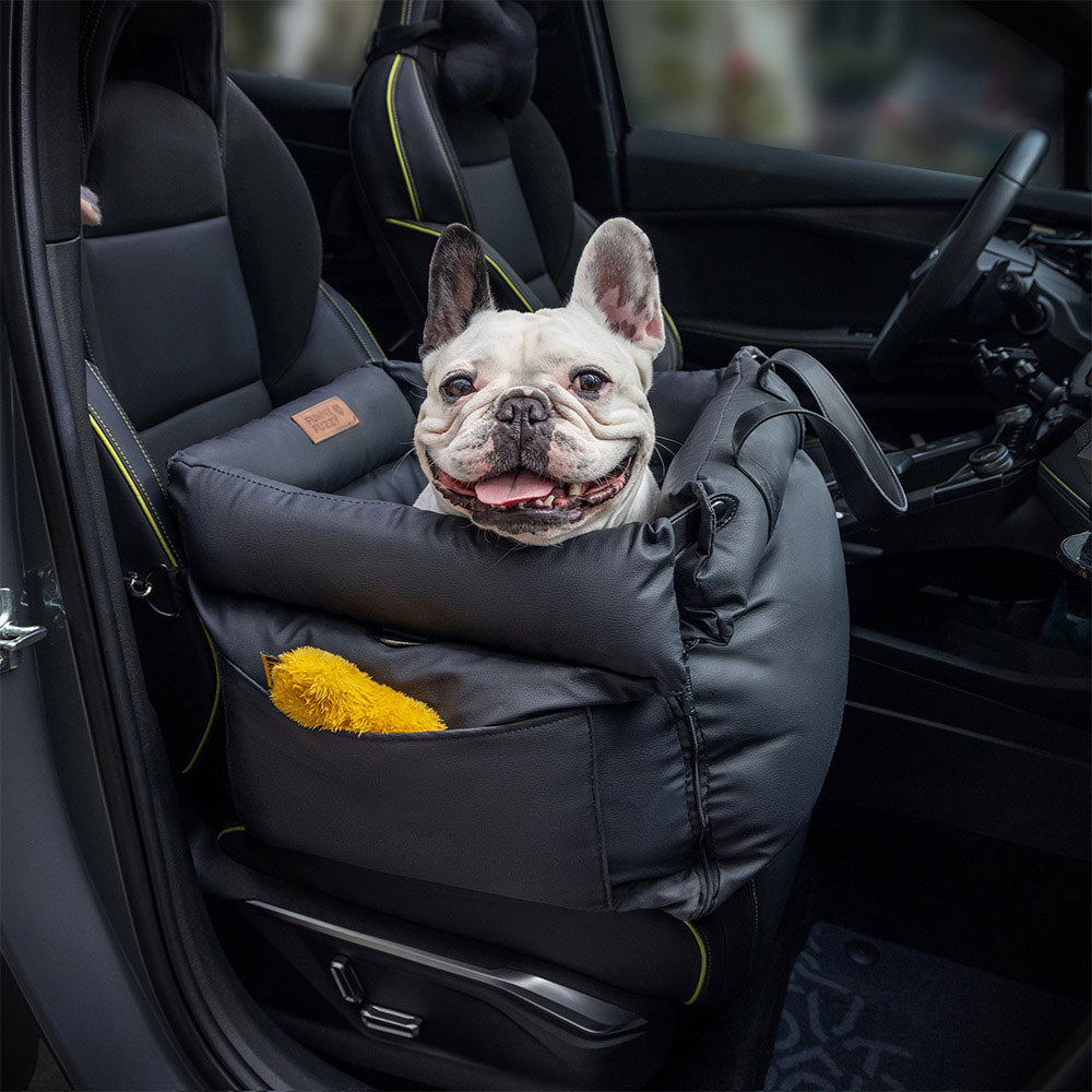 Dog Car Seat Bed Made of Faux Leather - Protection and Comfort