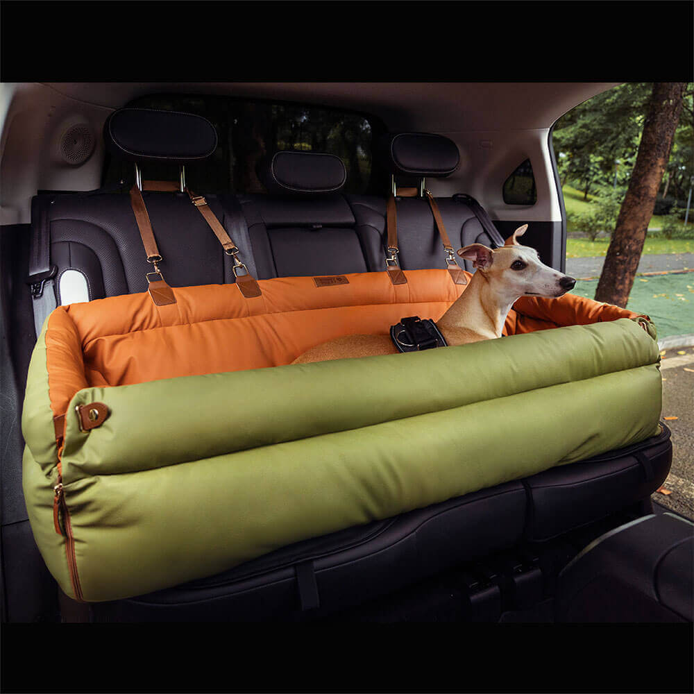 Dog Car Seat Bed Made of Faux Leather - Protection and Comfort