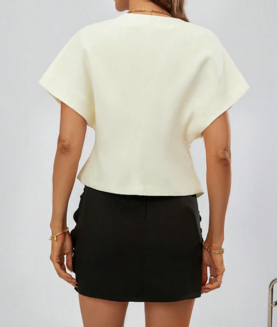 Image of Dominique | Women's V-Neck Asymmetric Blouse
