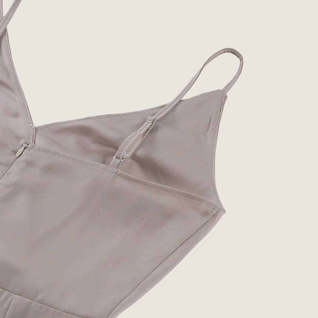 Image of Dominique | Women's V-Neck Slip Midi Dress