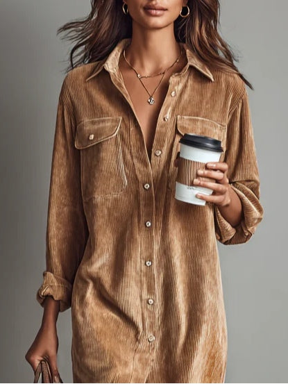 Image of Donna | Women's Button-Down Midi Shirt Dress