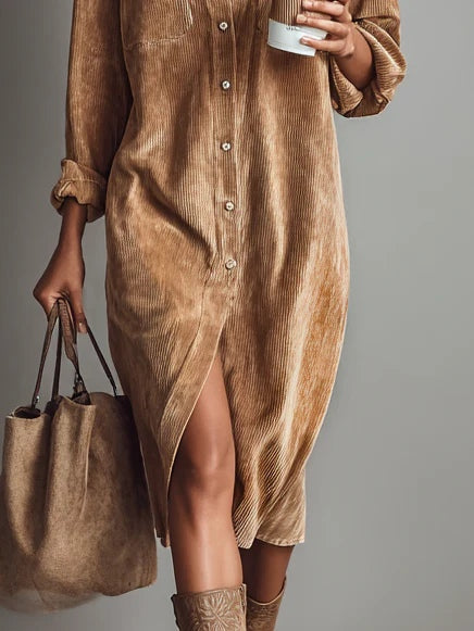 Image of Donna | Women's Button-Down Midi Shirt Dress
