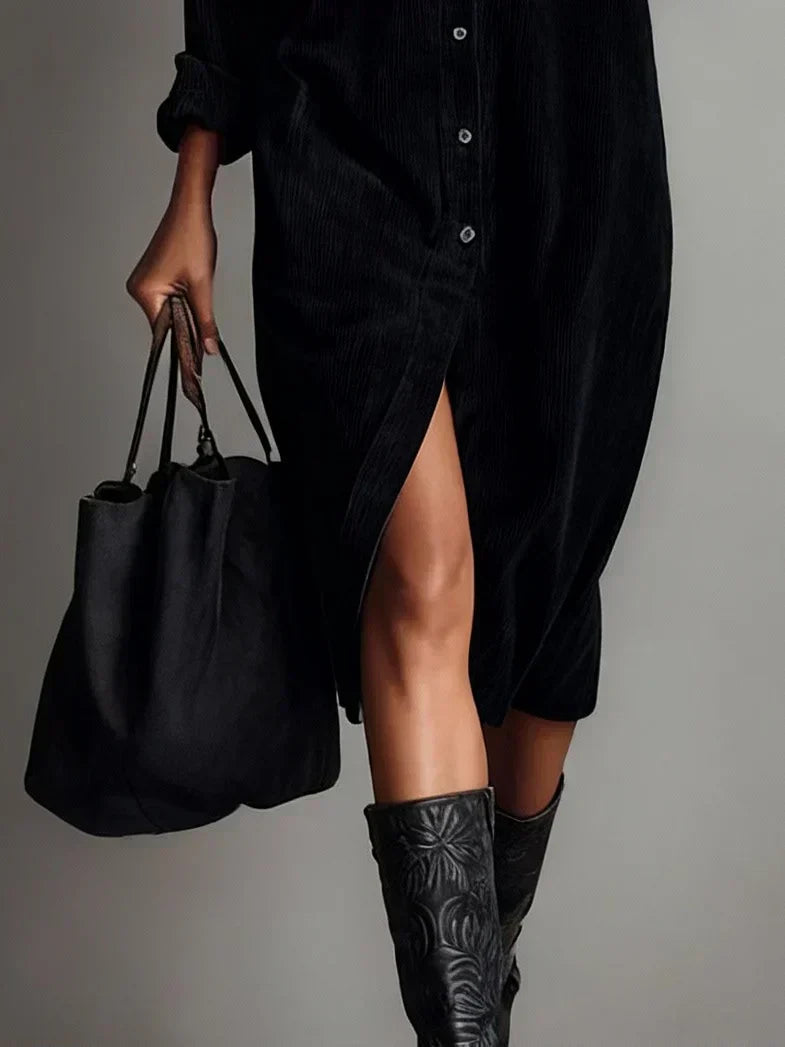 Image of Donna | Women's Button-Down Midi Shirt Dress