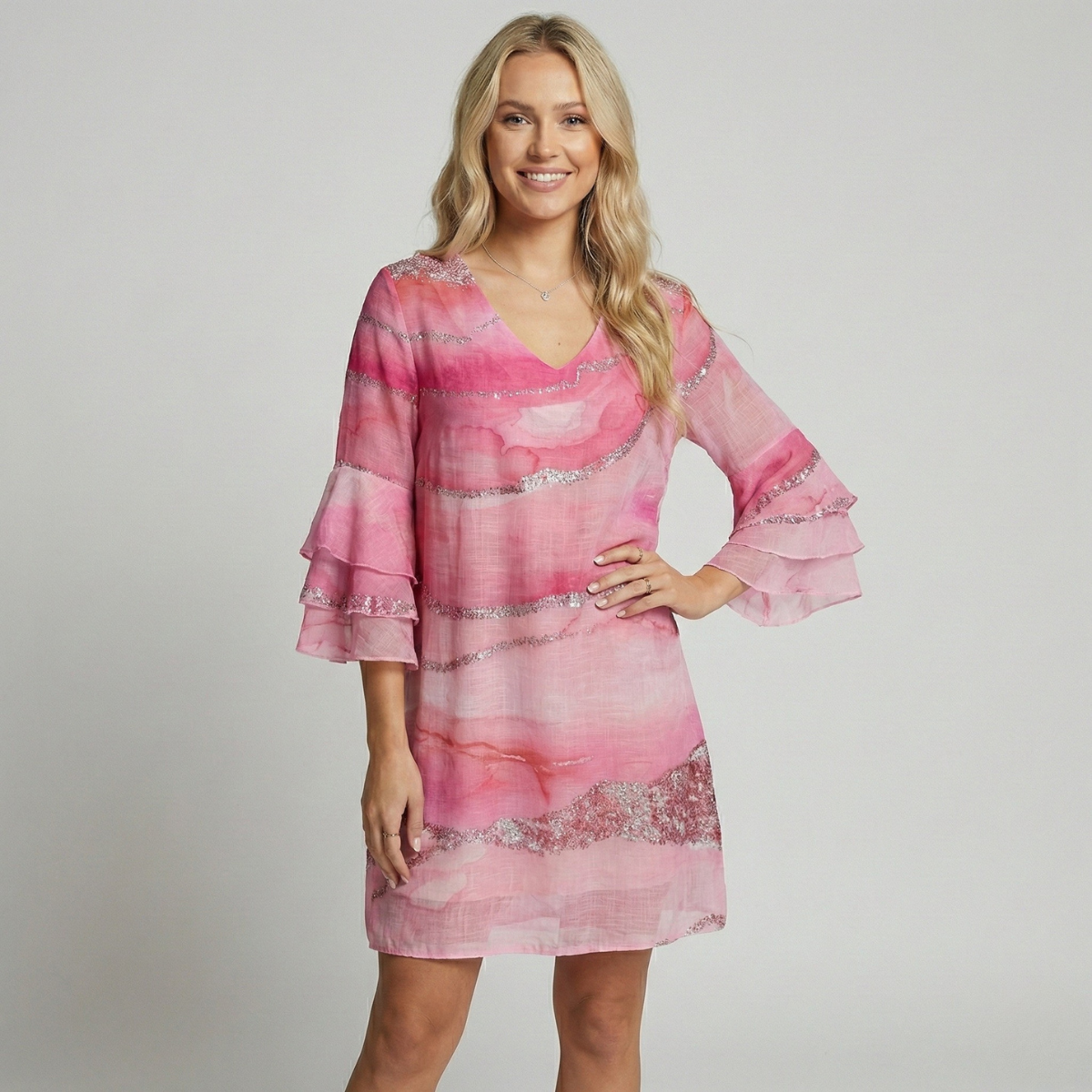 Image of Donna | Women's V-Neck Mini Dress