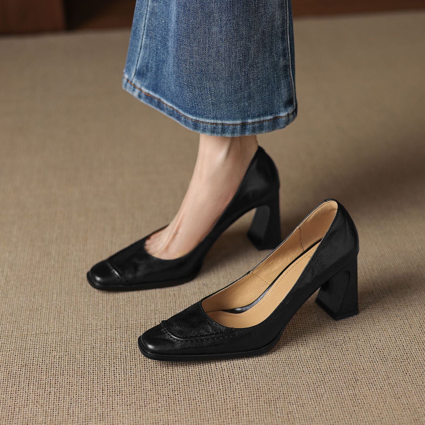 Image of Doris | Women's Block Heels Slip On Shoes