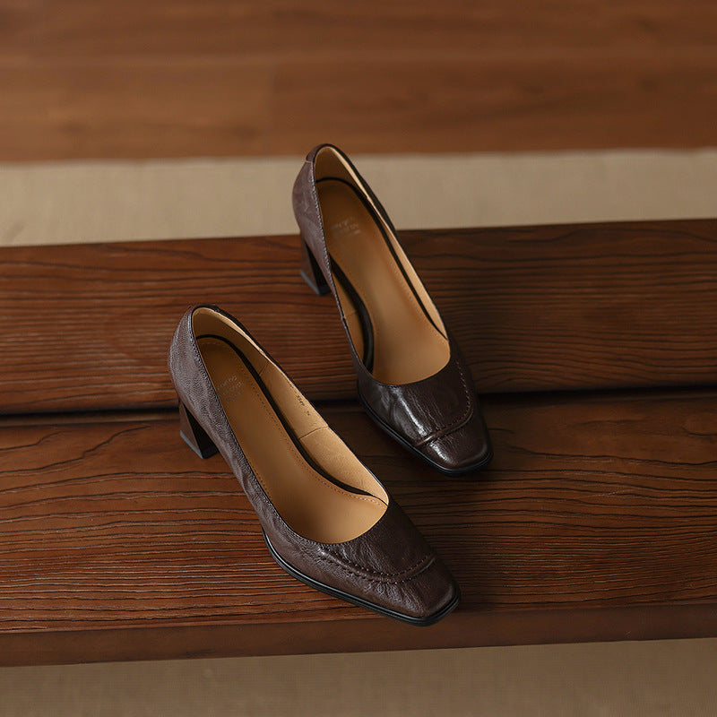 Image of Doris | Women's Block Heels Slip On Shoes