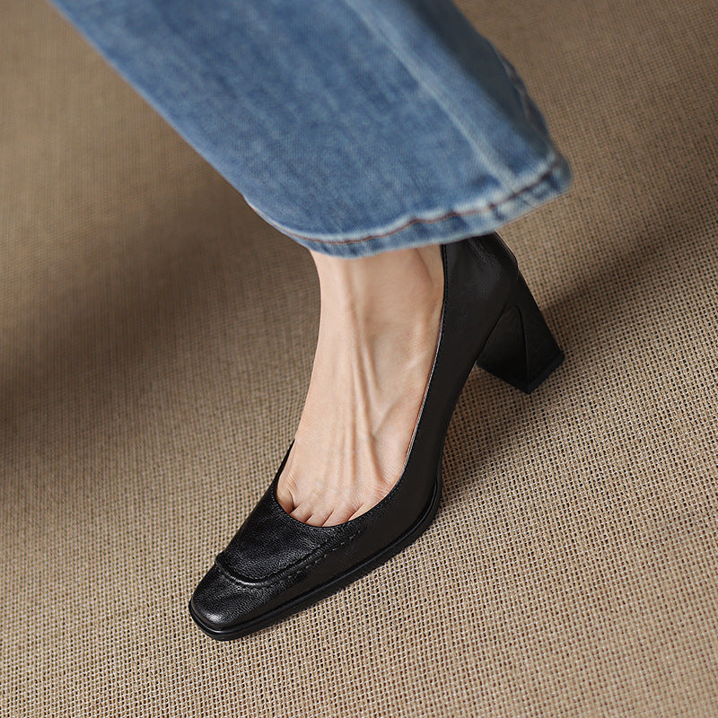 Image of Doris | Women's Block Heels Slip On Shoes
