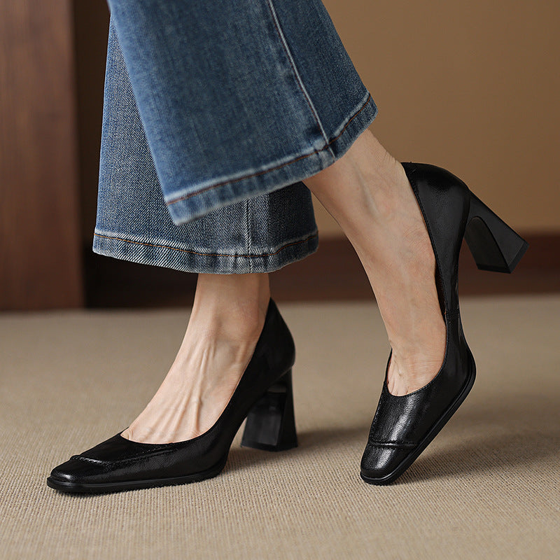 Image of Doris | Women's Block Heels Slip On Shoes