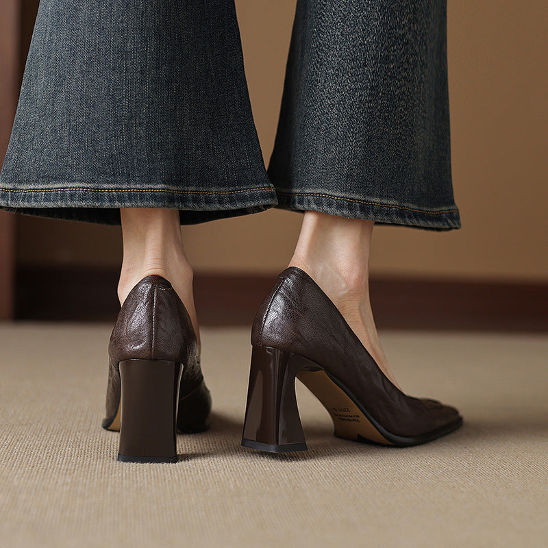 Image of Doris | Women's Block Heels Slip On Shoes