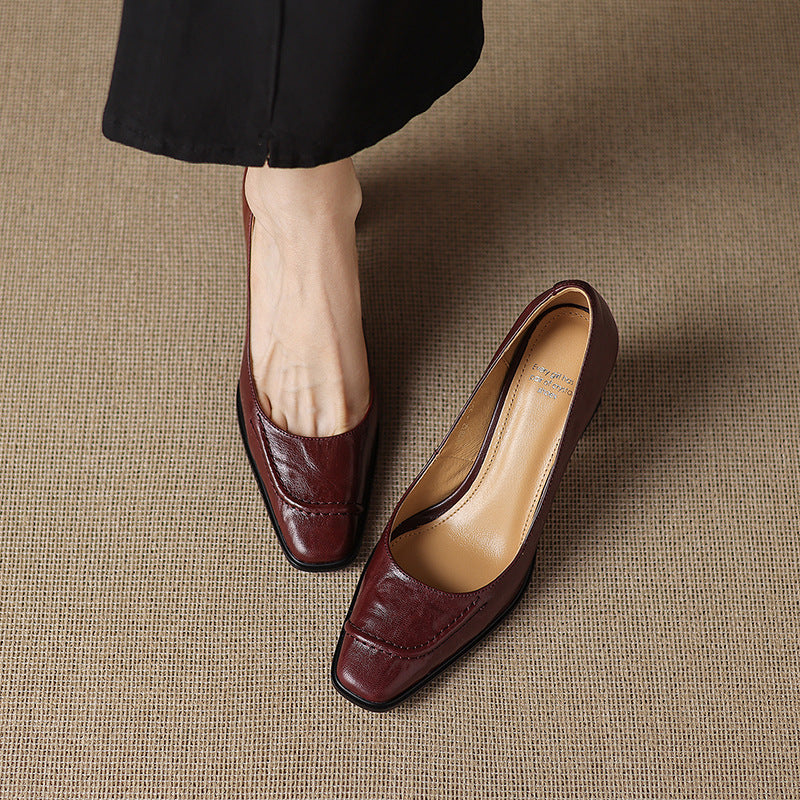 Image of Doris | Women's Block Heels Slip On Shoes