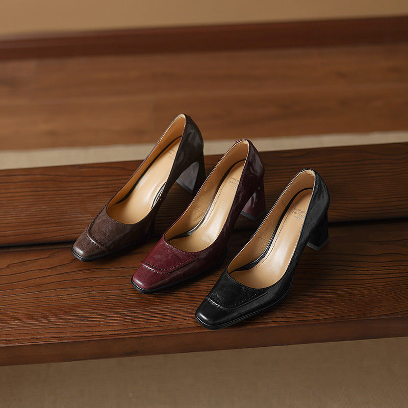 Image of Doris | Women's Block Heels Slip On Shoes