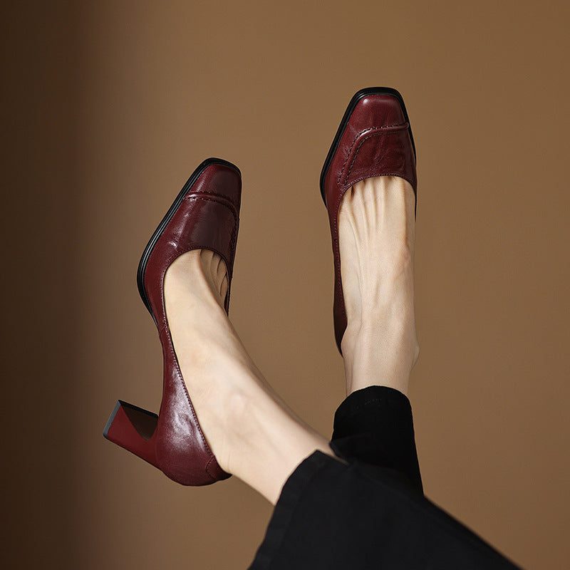 Image of Doris | Women's Block Heels Slip On Shoes