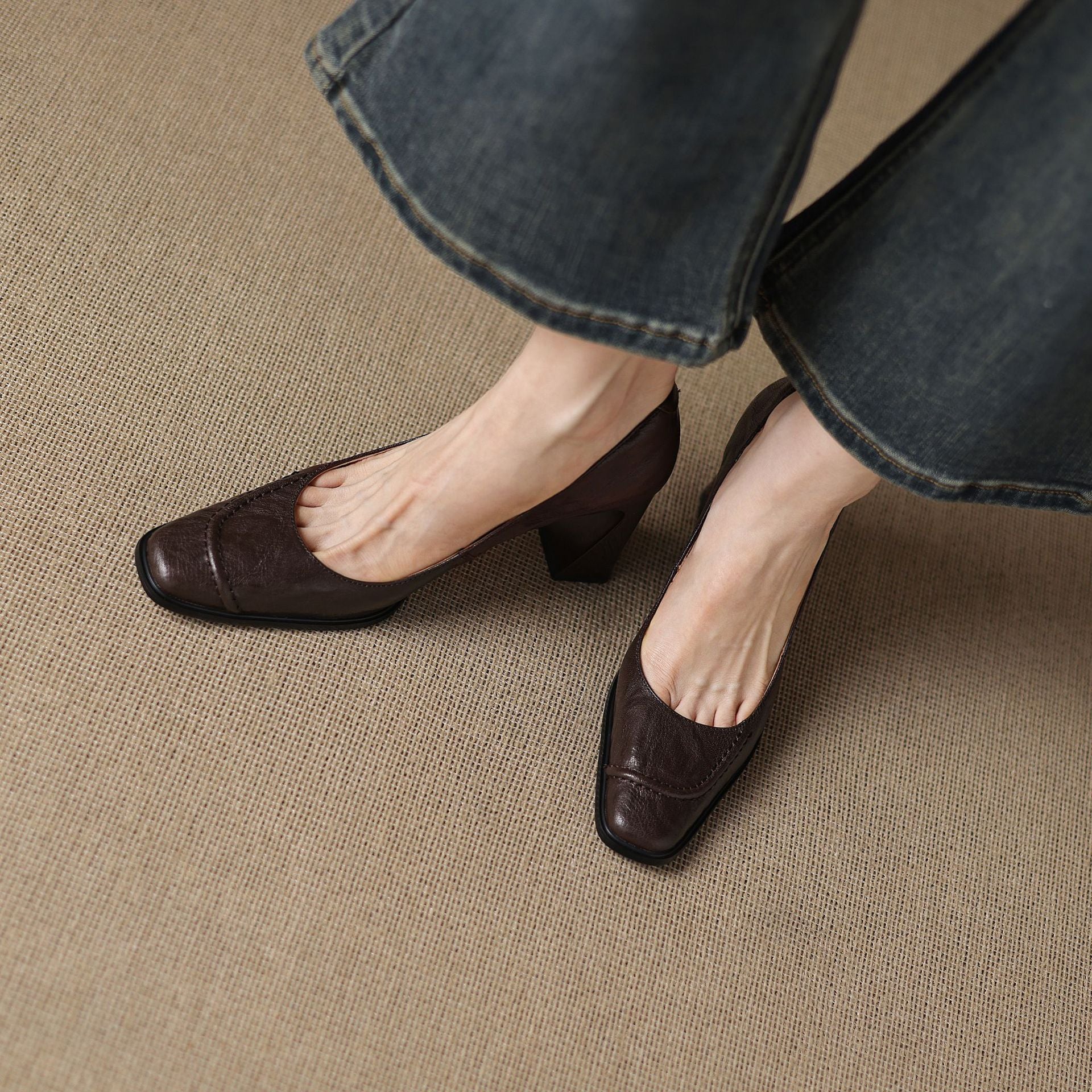 Image of Doris | Women's Block Heels Slip On Shoes