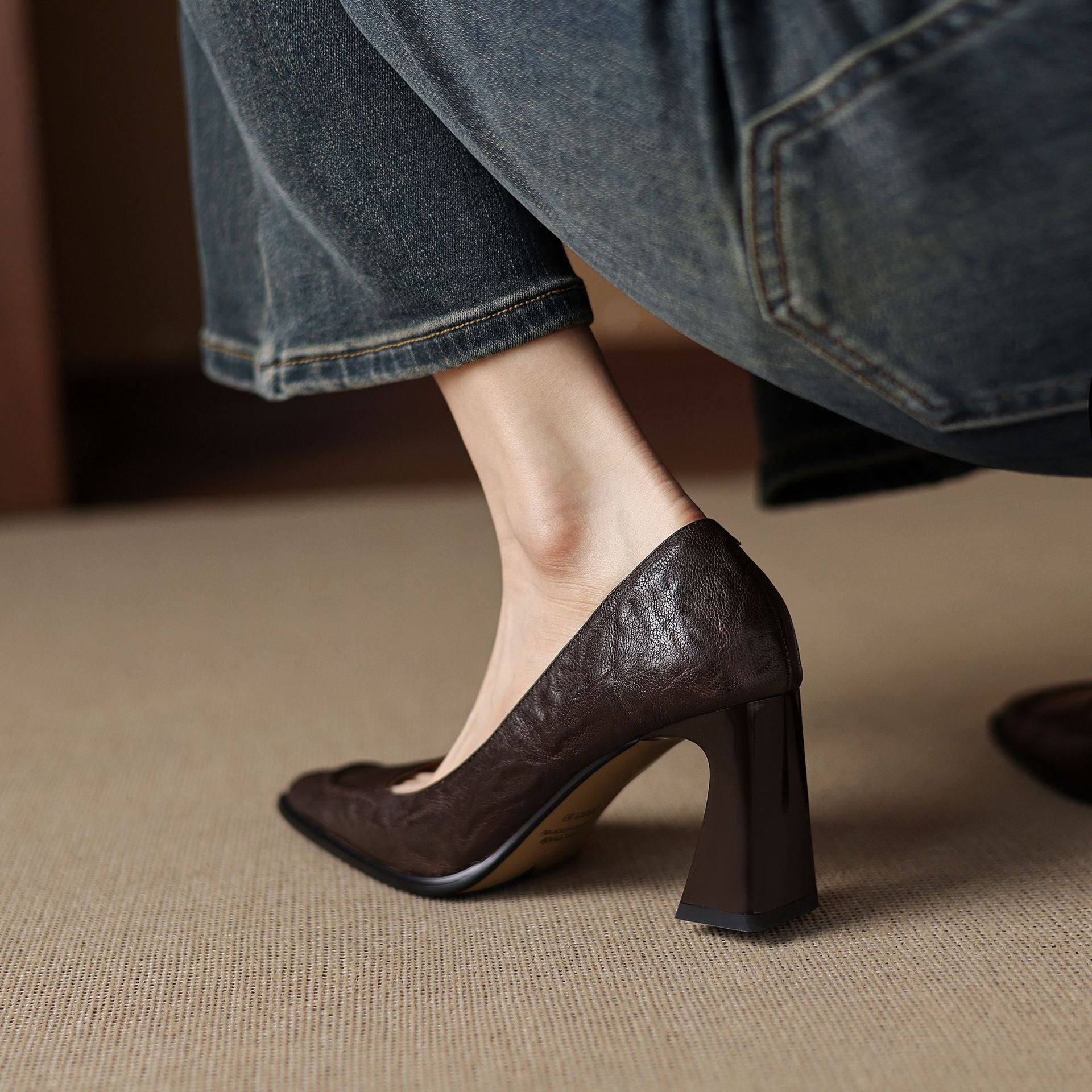 Image of Doris | Women's Block Heels Slip On Shoes