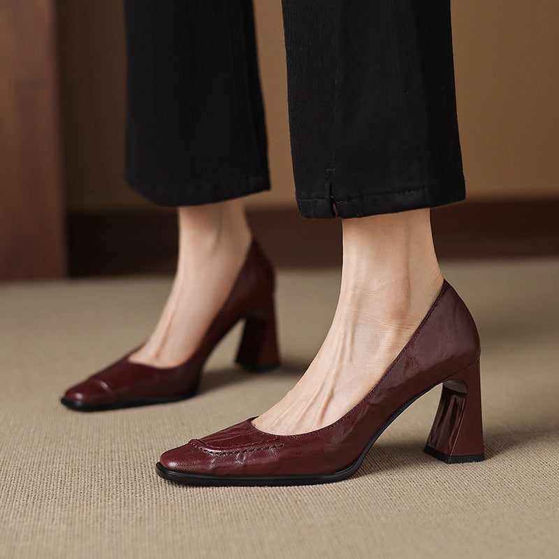 Image of Doris | Women's Block Heels Slip On Shoes