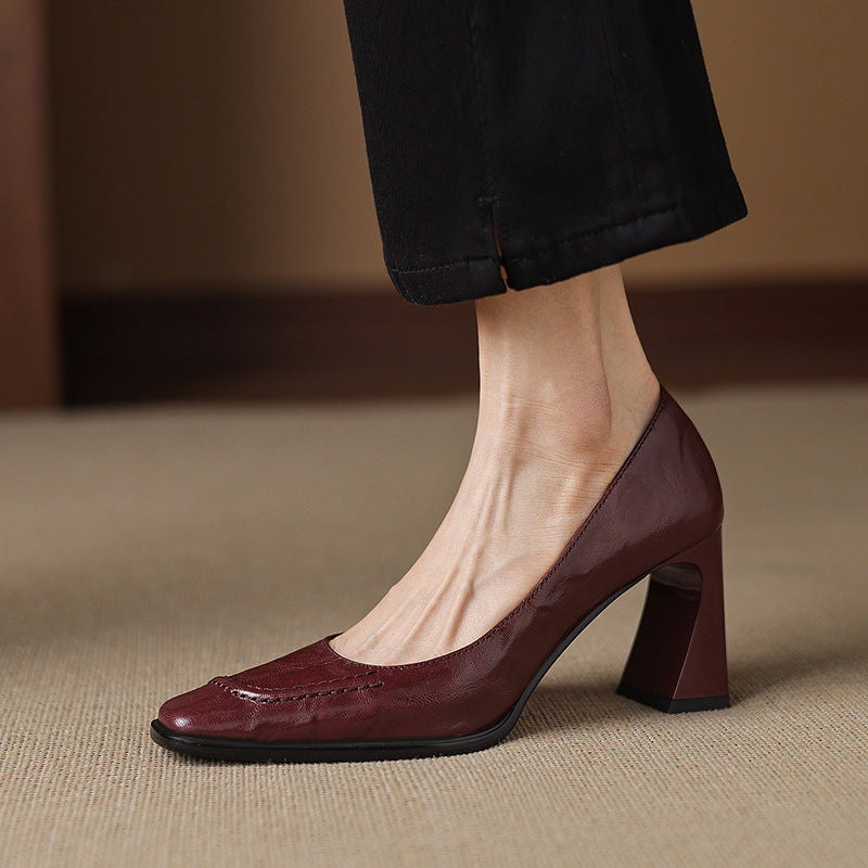 Image of Doris | Women's Block Heels Slip On Shoes