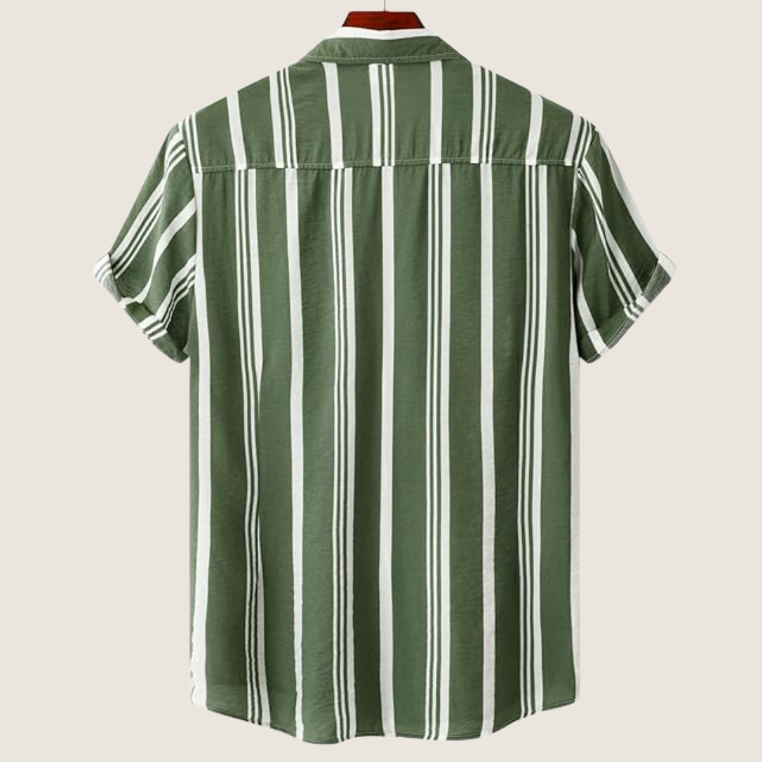 Image of Dwight | Men's Vertical Striped Short Sleeve Casual Shirt