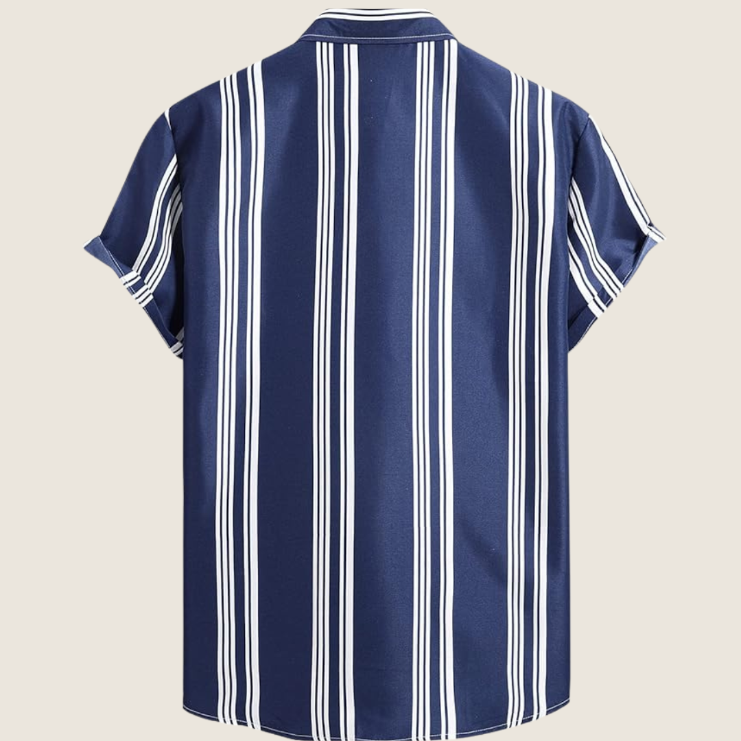Image of Dwight | Men's Vertical Striped Short Sleeve Casual Shirt