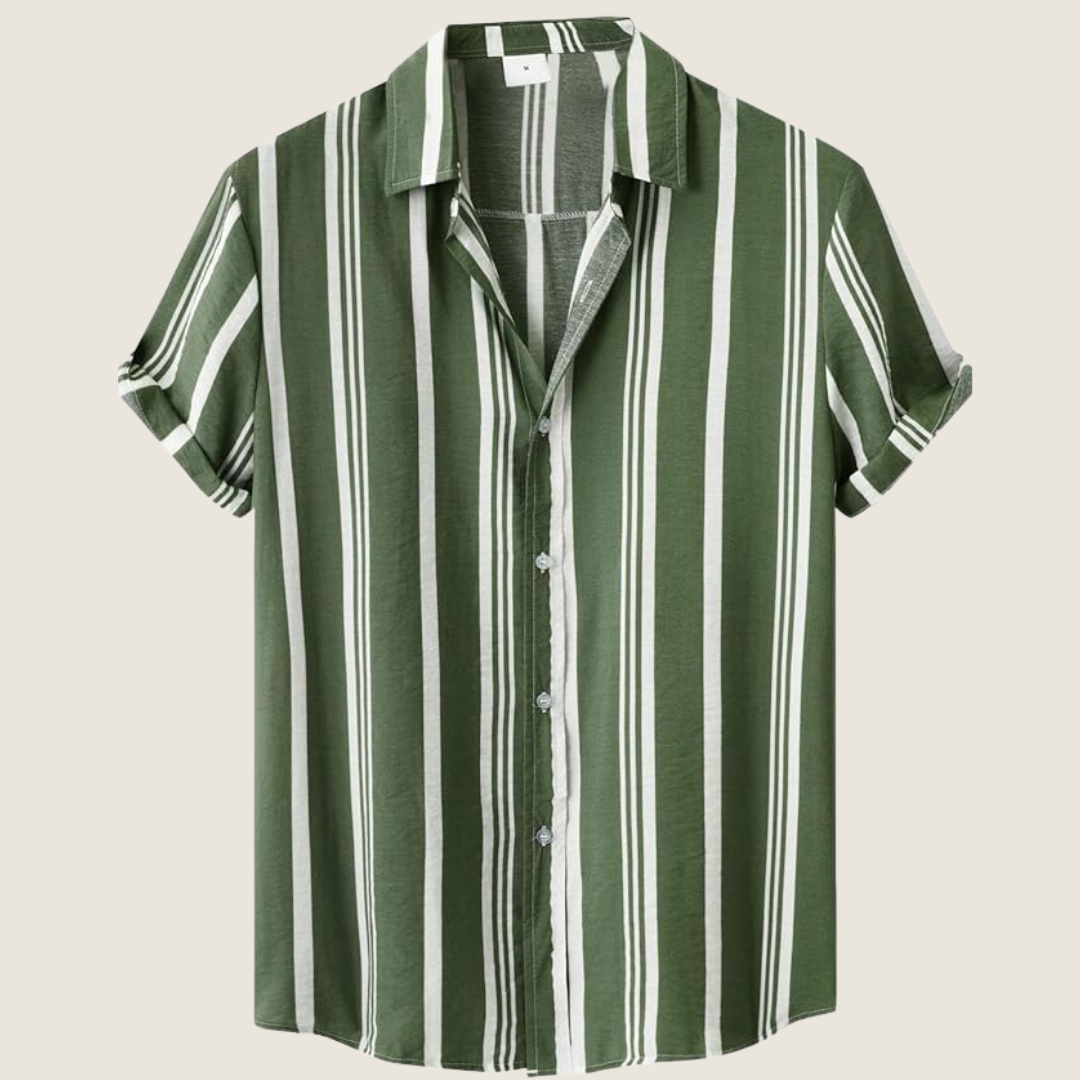 Image of Dwight | Men's Vertical Striped Short Sleeve Casual Shirt